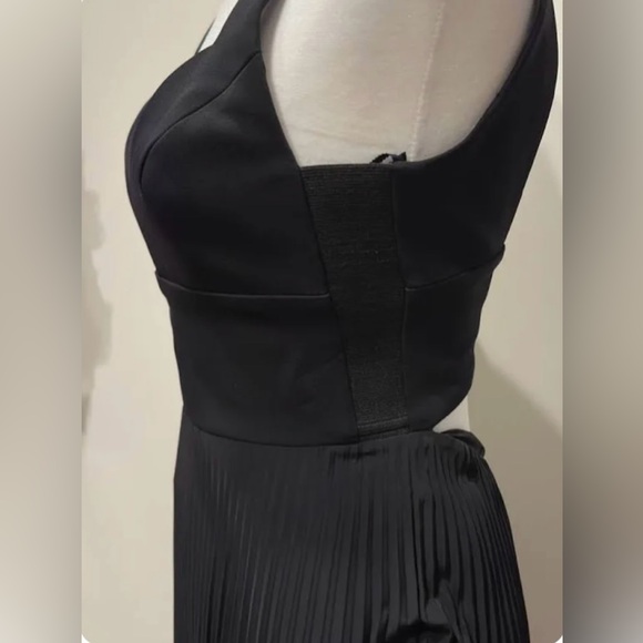 A.L.C. Black Pleated Maxi Dress with Open Back - Picture 2 of 4